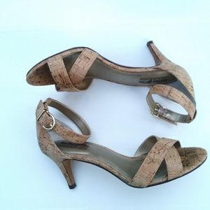 Coach and Four Cork Ankle Strap Sandals